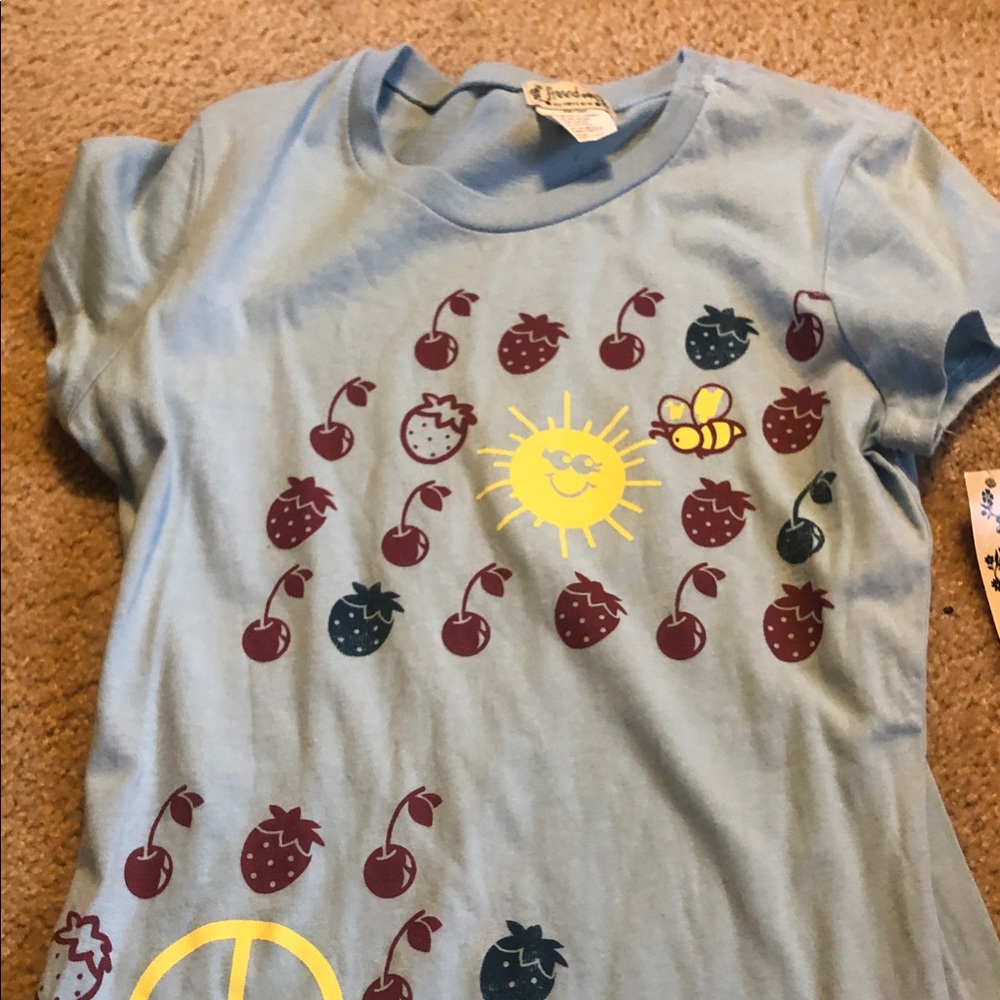 Blue Kids dress with Strawberry Print